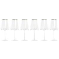 Vlak glas voor champagne en cava Home ESPRIT Transparant Gouden Kristal 400 ml (6 Stuks) - thumbnail