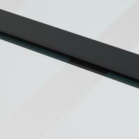 Schuifdeur met beslagset 90x205 cm ESG glas zwart - thumbnail