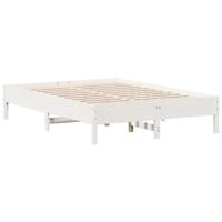 Bedframe zonder matras massief grenenhout wit 120x190 cm - thumbnail
