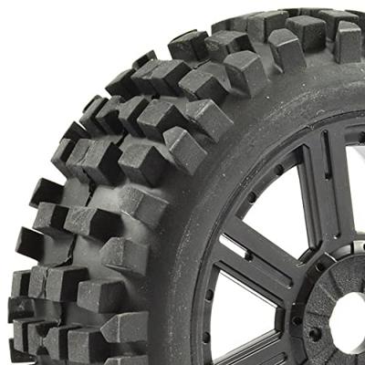 Fastrax Rock Block banden op zwarte 8-Spaaks velgen voor 1/8 buggy
