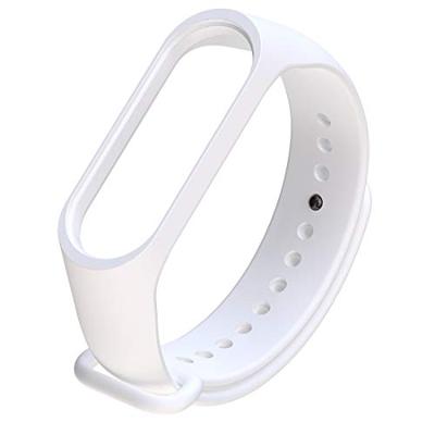 By Qubix - Compatible met Xiaomi Mi band 3/4 / 5/6 / 7 bandje OneColor - Wit - Compatible Xiaomi bandje
