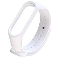 By Qubix - Compatible met Xiaomi Mi band 3/4 / 5/6 / 7 bandje OneColor - Wit - Compatible Xiaomi bandje - thumbnail