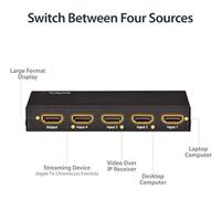 .com 4 poorts HDMI Switch - 4K HDMI Switch Box - Ultra HD 4K 60Hz - Video/audio-schakelaar - 4 x HDMI - desktop - thumbnail