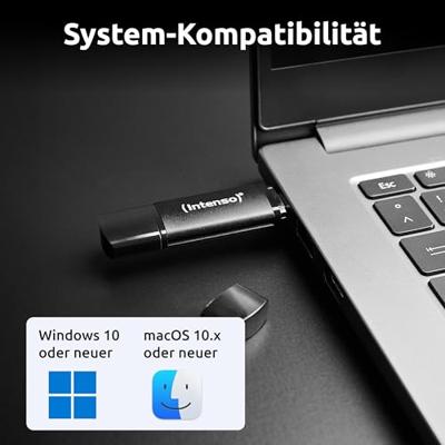 Intenso Flex Line USB-stick Retail 64 GB Zwart 3544490 USB-A 3.2 Gen 1, USB-C 3.2 Gen 1