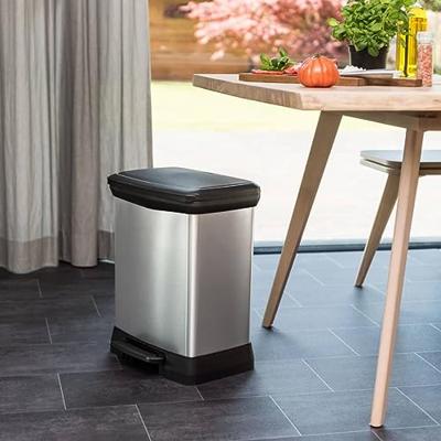 Curver decobin pedaalemmer rechthoekig 30 liter zilver metallic