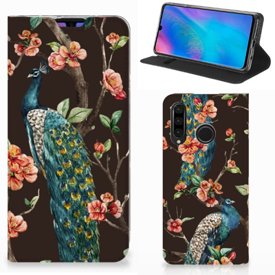 Huawei P30 Lite New Edition | Hoesje maken | Pauw met Bloemen