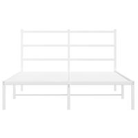 Bedframe met hoofdbord metaal wit 140x190 cm - thumbnail