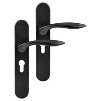 Differnz | Groningen deurkruk | ovaal schild | cilinder 55 mm | zwart - thumbnail