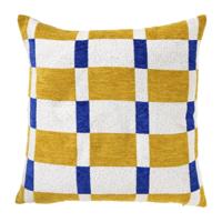 Kussen vlakken - geel/blauw - 45x45 cm - thumbnail