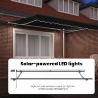 VidaXL Inklapbaar zonnescherm zwart 350 x 250 cm stof - thumbnail