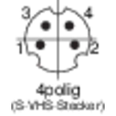 BKL Electronic 0204018 Miniatuur-DIN-connector Stekker, recht Aantal polen: 4 Zwart 1 stuk(s)