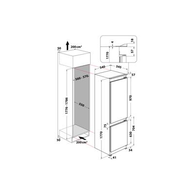 Whirlpool WHC18 T323 inbouw koelvriescombinatie