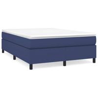 Boxspring met matras stof blauw 140x200 cm - thumbnail