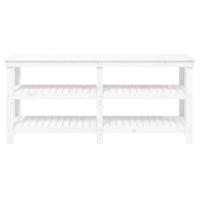 VidaXL Werkbank 181x50x80 cm massief grenenhout wit - thumbnail