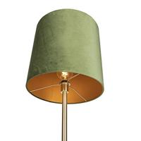 QAZQA Botanische vloerlamp messing met groene kap 40 cm - Simplo - thumbnail