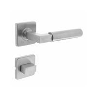 Intersteel Deurkruk Baustil op vierkant rozet met toilet-/badkamersluiting - RVS - thumbnail