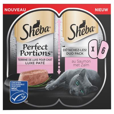 Kattenvoer Perfect Portfions Adult zalm in loaf 3 pack (2x37,5 g) 1x8 Sheba - Sheba Kattenvoer Perfect Portfions Adult zalm in loaf 3 pack (2x37,5 g) 1x8 Sheba - Sheba