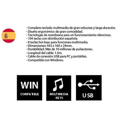 Toetsenbord Nilox NXKBE000001 Zwart Qwerty Spaans QWERTY Toetsenbord Nilox NXKBE000001 Zwart Qwerty Spaans QWERTY