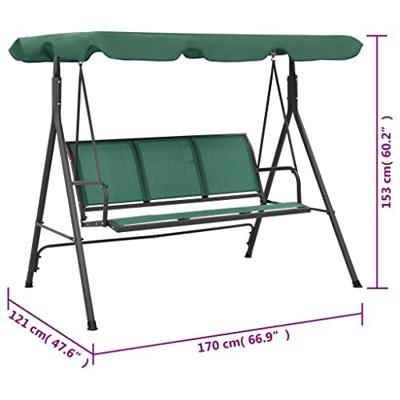 VidaXL Schommelbank 170 cm textileen en staal groen