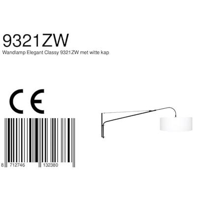 Steinhauer Wand LeeslampGramineus zwart met witte lampenkap - 9321ZW