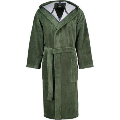 Cawo herenbadjas met capuchon - katoenen badjas - groen-46/48
