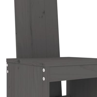 9-delige Tuinbarset massief grenenhout grijs - thumbnail