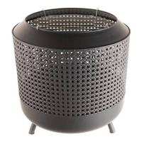 Midland Vuurschaal met grillrooster met BBQ grill Zwart Fireplace Staal Diameter 50cm - thumbnail