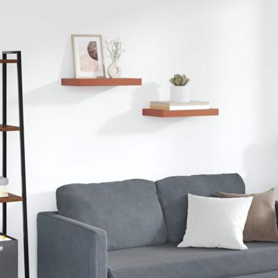 Wandplank met opslag 2 pcs Rood 40 x 23,5 x 4 cm Bewerkt hout