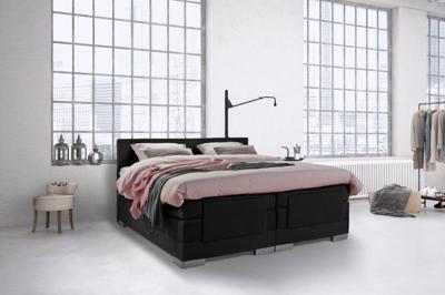 Beddenleeuw Boxspring Bed Julia - Elektrisch - 180x200 - Incl. Hoofdbord - Zwart