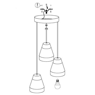 Eglo HanglampTarega 3-lichts betongrijs met hout - 95526