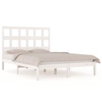 Bedframe zonder matras massief grenenhout wit 120x190 cm - thumbnail