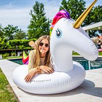 Swim Essentials Opblaasdier XXL 180 x 80 cm Eenhoorn wit - thumbnail