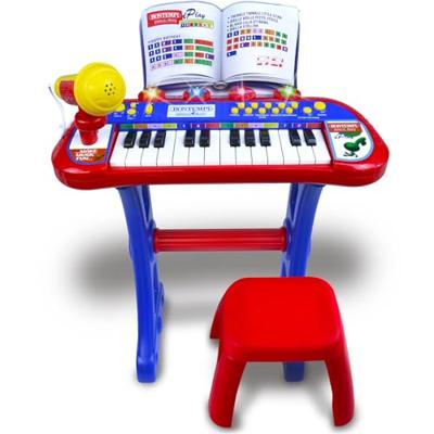 Bontempi keyboard junior 20 cm rood/blauw 4 delig Bontempi keyboard junior 20 cm rood/blauw 4 delig