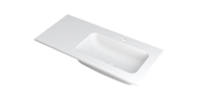 INK Faktor Wastafel Polystone Rechts met 1 Kraangat - 1000x450x15 mm - Mat Wit - thumbnail