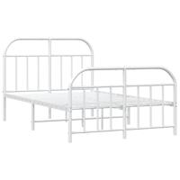 Bedframe met hoofd- en voeteneinde metaal wit 120x200 cm - thumbnail