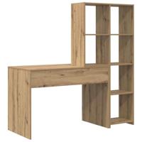 Bureau artisanaal eikenkleurig 138.5 x 55 x 143 cm Bewerkt hout - thumbnail