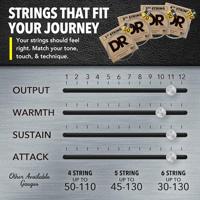 DR Strings MLR-45 Hi-Beams Light to Medium 45-100 basgitaarsnaren - thumbnail