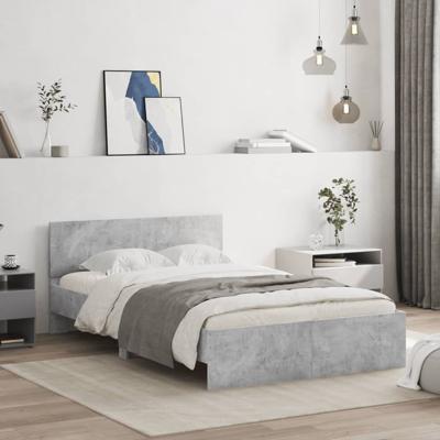 Bedframe met hoofdeinde betongrijs 120x200 cm - thumbnail