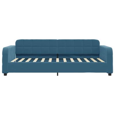 Slaapbank met onderschuifbed en lades 80x200 cm fluweel blauw - thumbnail
