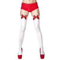 Pantykousen Wit Met Rode Strik - thumbnail