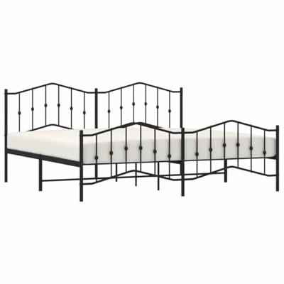 Bedframe met hoofd- en voeteneinde metaal zwart 193x203 cm