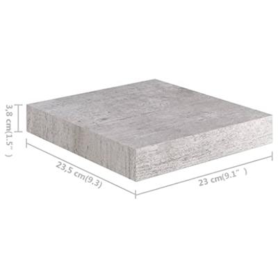 Wandschappen 2 st zwevend 23x23,5x3,8 cm MDF betongrijs Wandschappen 2 st zwevend 23x23,5x3,8 cm MDF betongrijs