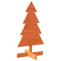 VidaXL Kerstdecoratie kerstboom 80 cm massief grenenhout wasbruin - thumbnail
