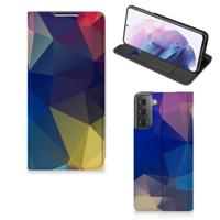 Samsung Galaxy S21 Plus Stand Case Polygon Dark - thumbnail