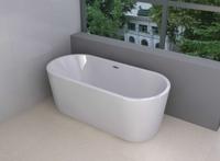 Wiesbaden Libero vrijstaand ligbad 178 x 80 cm acryl glans wit met waste wit glans 21.3650 - thumbnail