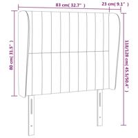 Hoofdbord met randen 163x23x118/128 cm stof blauw - thumbnail