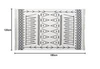 Tapijt DKD Home Decor Zwart Wit Ikat (120 x 180 x 0,7 cm) - thumbnail