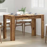 Eettafel 120x60x76 cm bewerkt hout oud houtkleurig - thumbnail