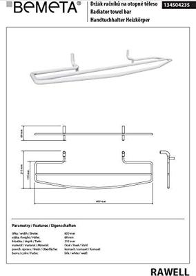 Handdoekbeugel voor Radiatoren Sapho 60x21.4 cm Wit Handdoekbeugel voor Radiatoren Sapho 60x21.4 cm Wit
