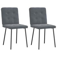 Eetkamerstoelen 2 st fluweel donkergrijs - thumbnail